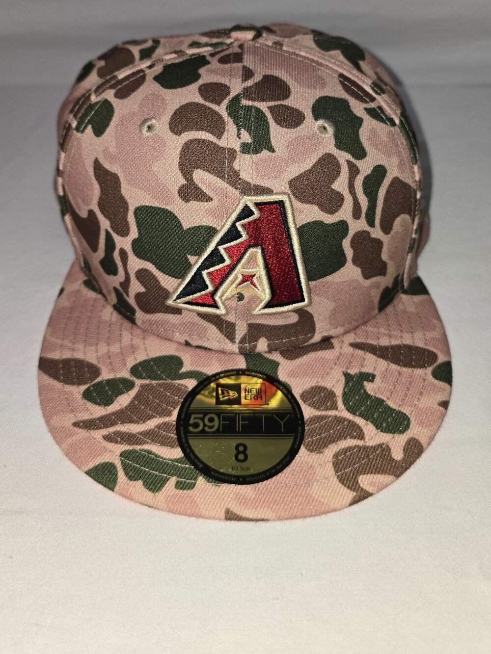 New Era 59Fifty Duck Camo Arizona Diamondbacks Orange Under Visor - NWT - Size 8